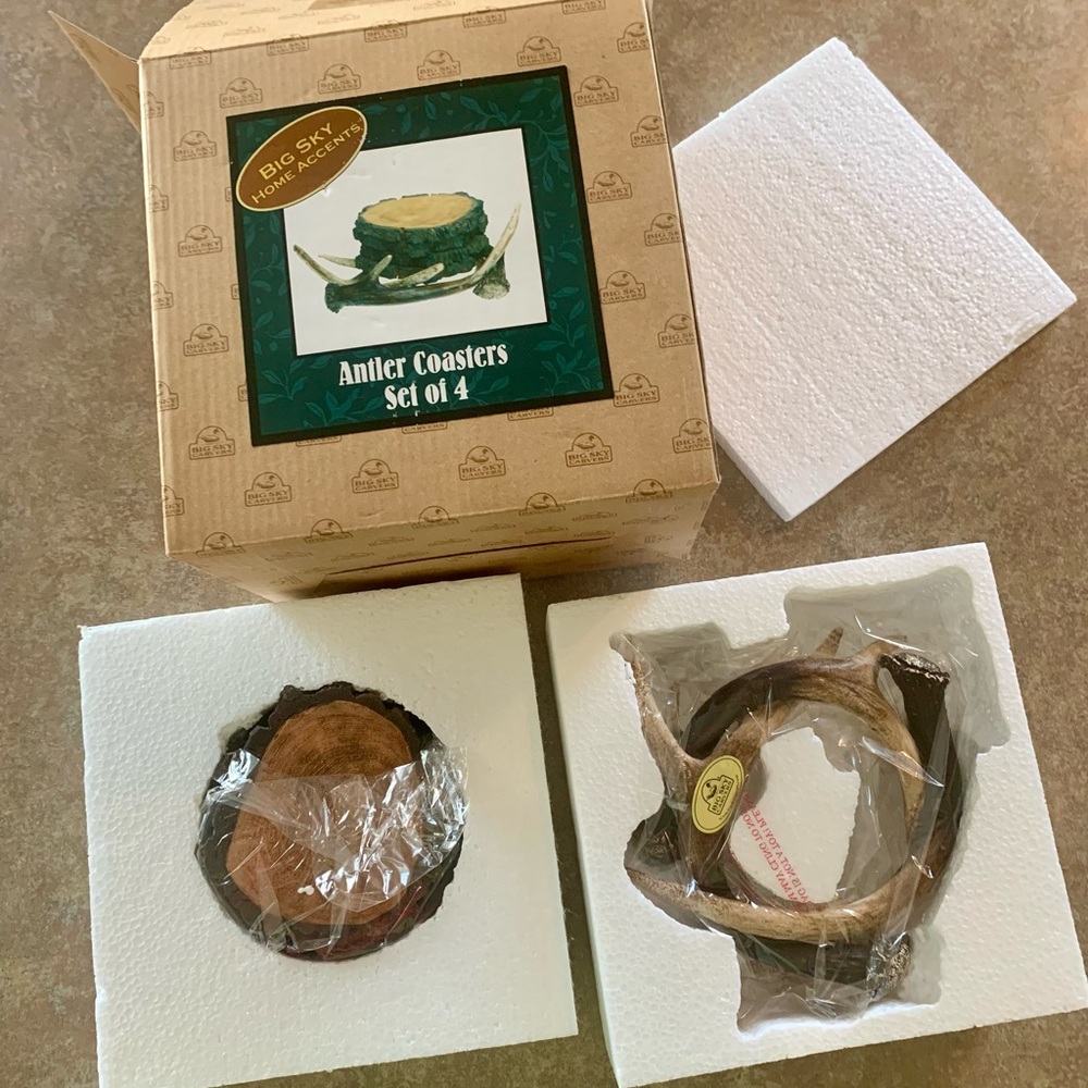 Big Sky Carvers: Antler Coasters New Opened Box - Picture 4 of 7